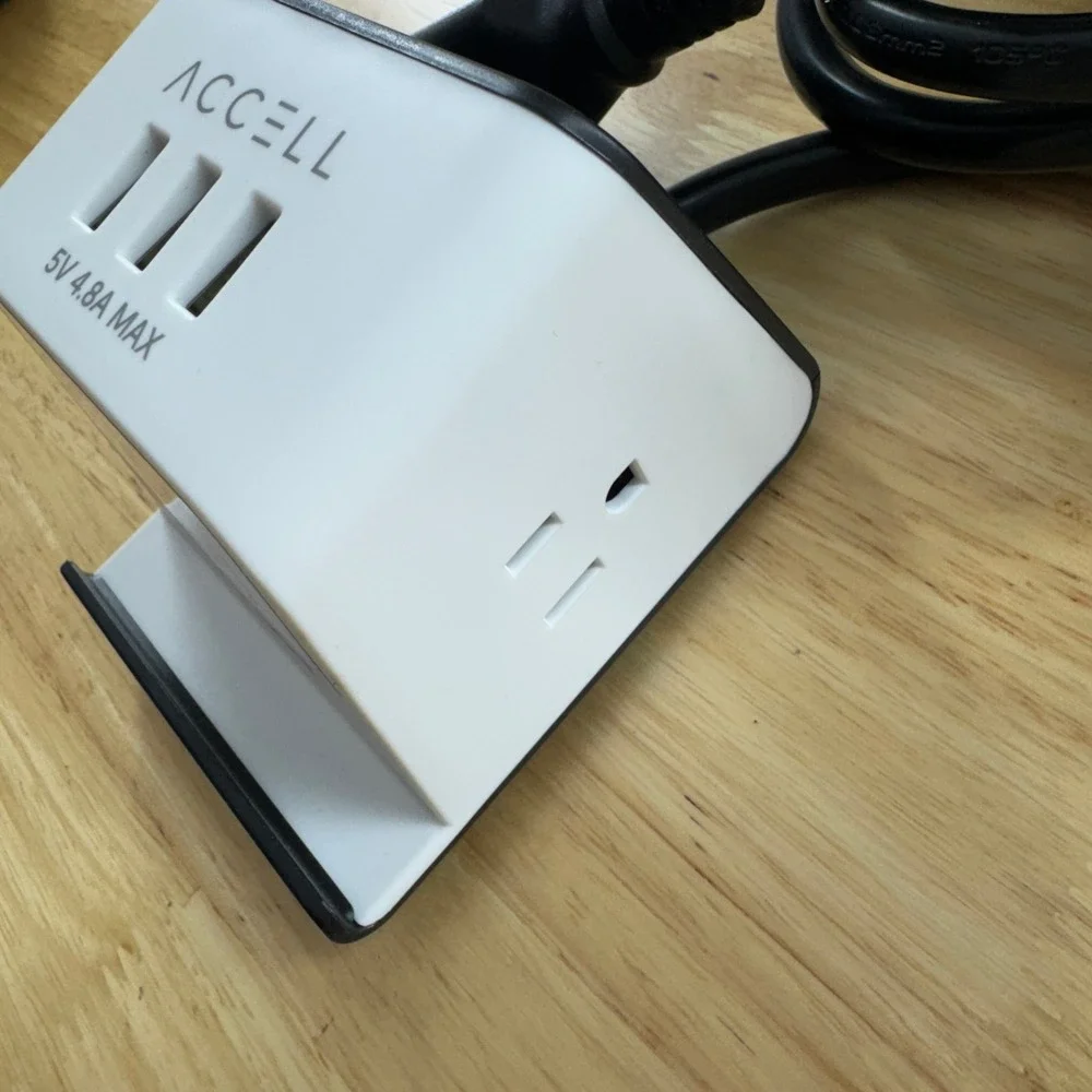 ACCELL Block Mini White Power‎ Strip Surge Protector USB Wireless Charging